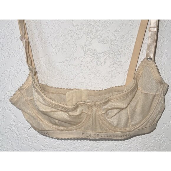 Dolce & Gabbana Intimo Shimmer Bra Size 32 Made In Italy XS/S NEW Nude 1A - Picture 2 of 9